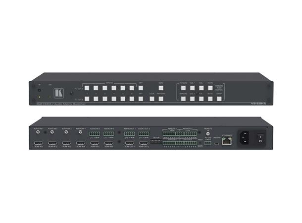 Kramer Matrix  6x2 HDMI/Audio Auto 4K60 8.91Gbps reK EDID RS232 IP IR CC PG 
